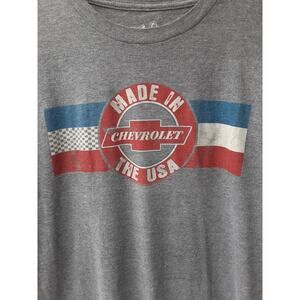 Mens Chevy T-Shirt Gray Red,White,Blue Made In The USA Logo M Medium